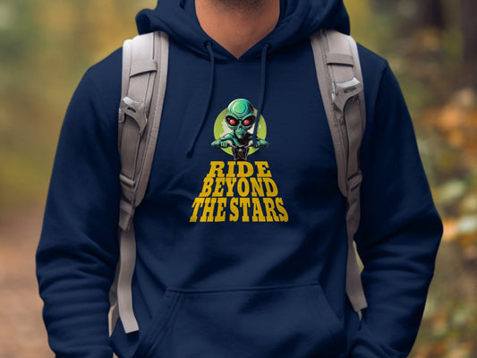 Alien Biker Ride Beyond The Stars Graphic Hoodie