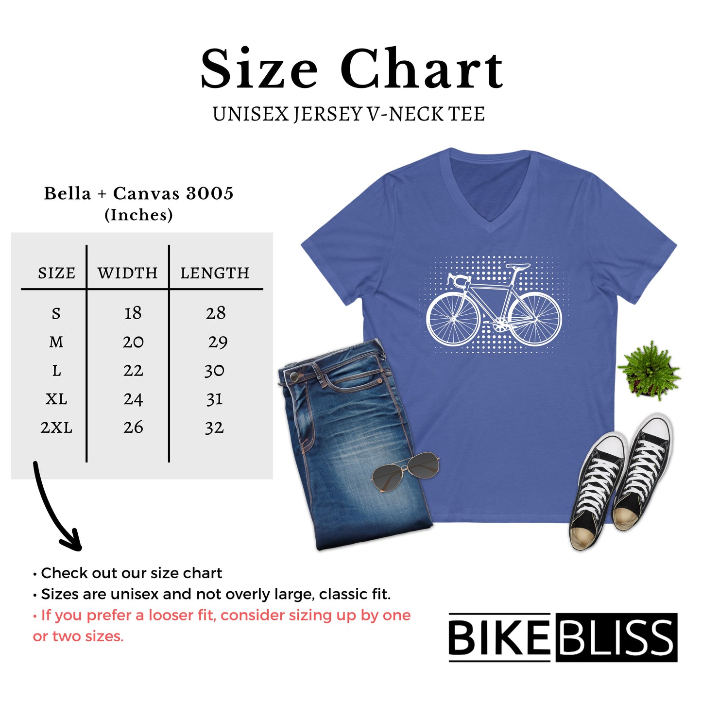 Vintage Bicycle Graphic V-Neck T-Shirt