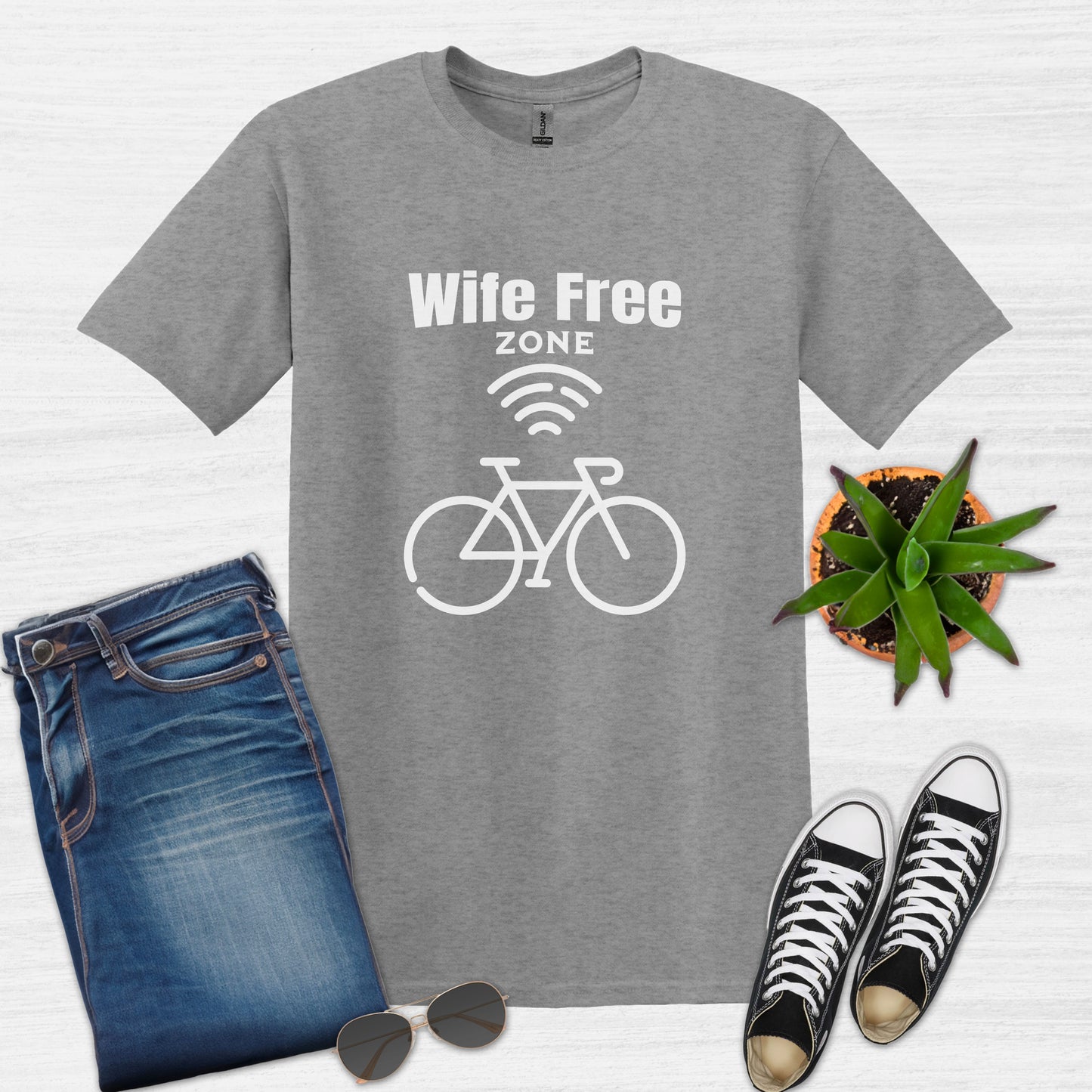 Wife Free Zone Bike T-shirt