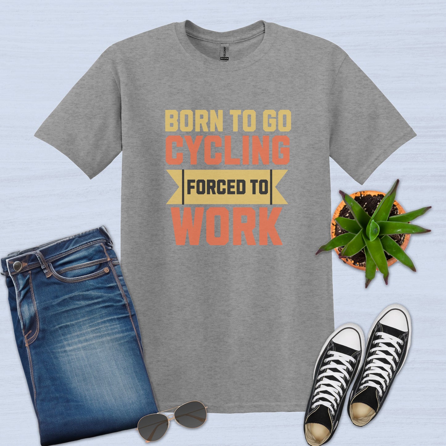 Camiseta Born to Go Cycling Obligado a trabajar