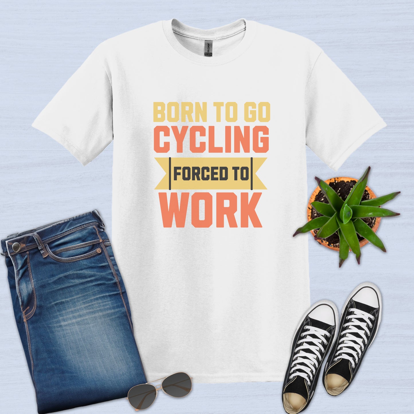 Camiseta Born to Go Cycling Obligado a trabajar