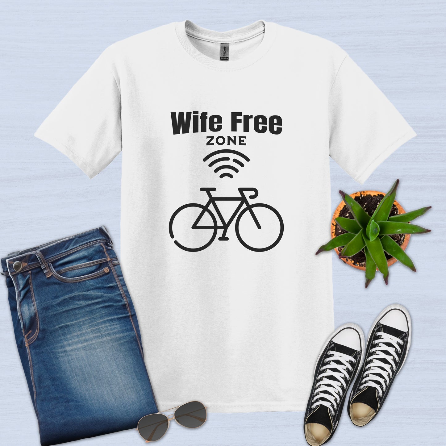Wife Free Zone Bike T-shirt
