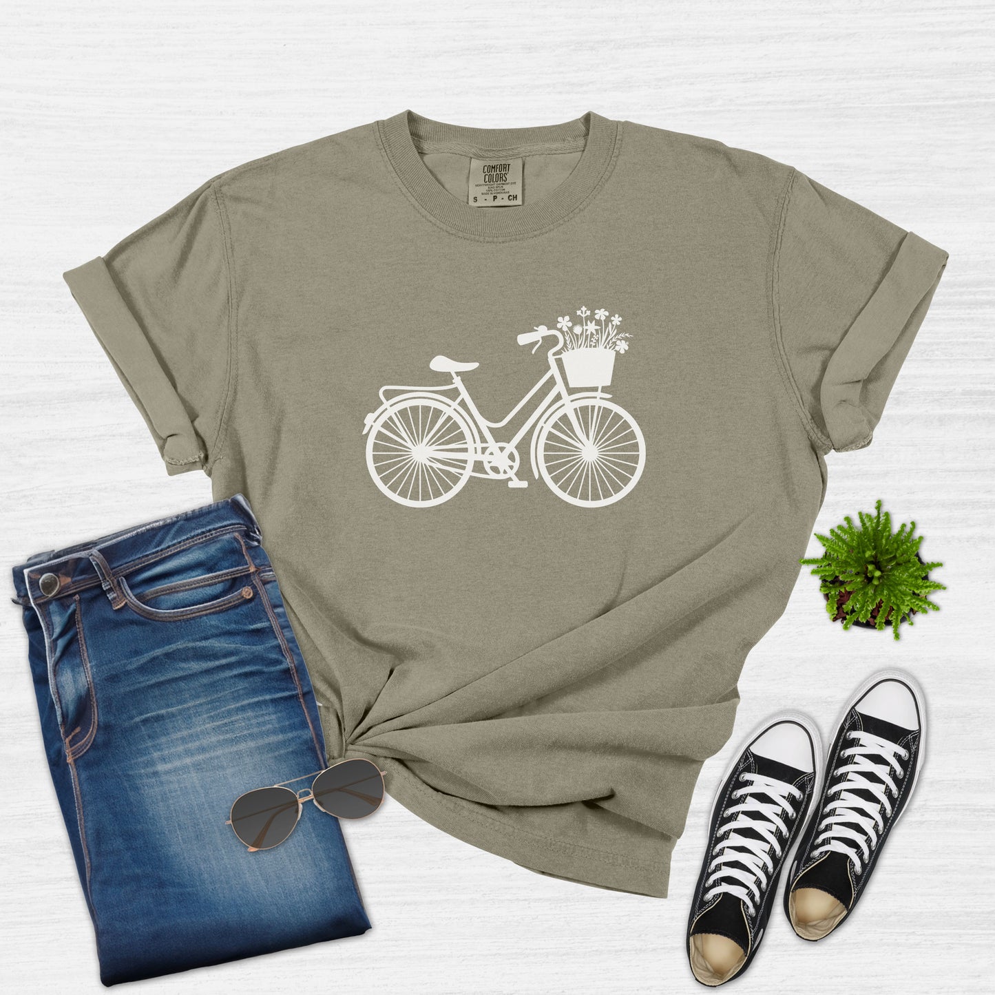 Camiseta ciclista con estampado floral de bicicletas para mujer