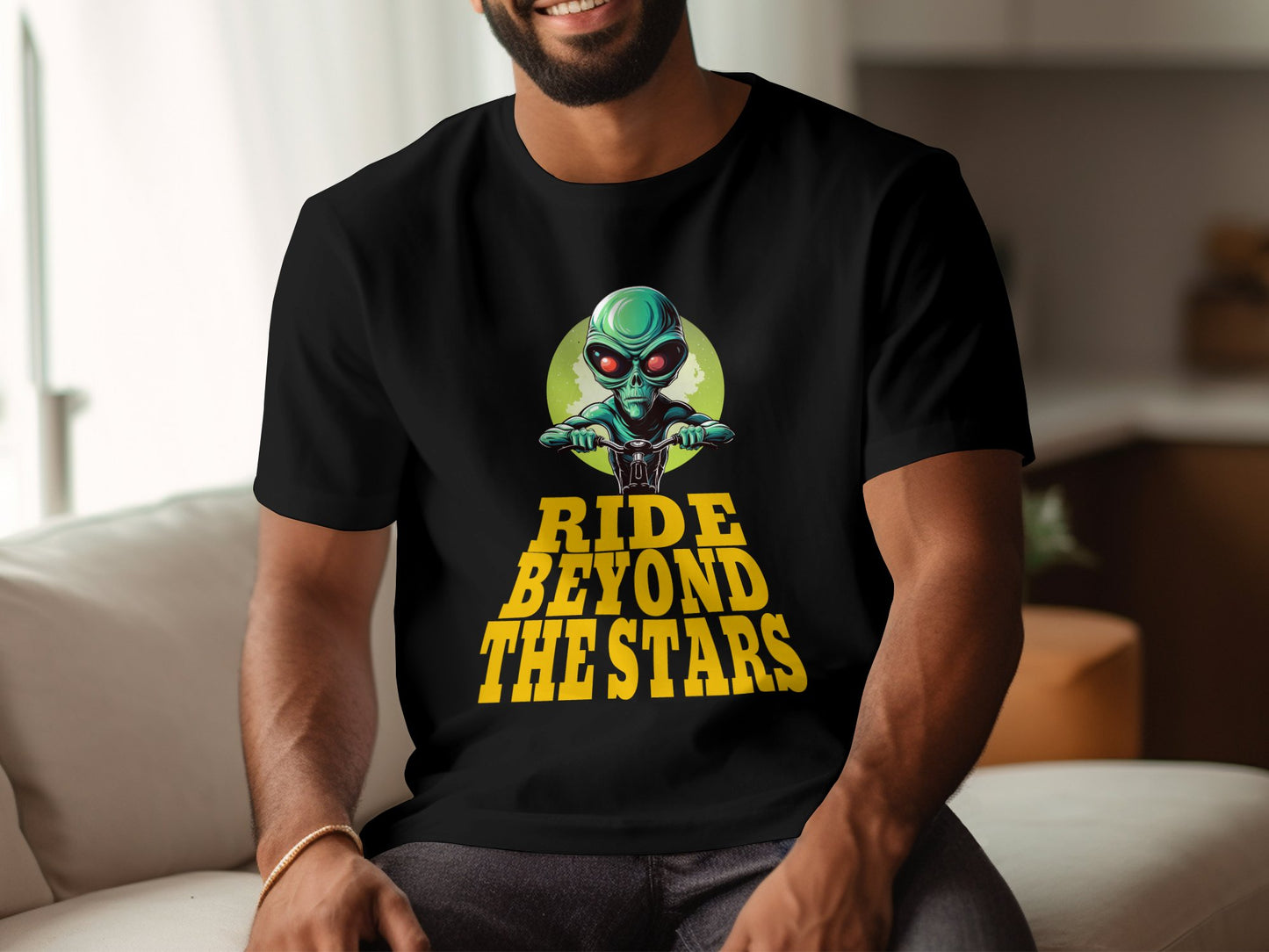 Alien Ride Beyond the Stars Bicycle T-Shirt