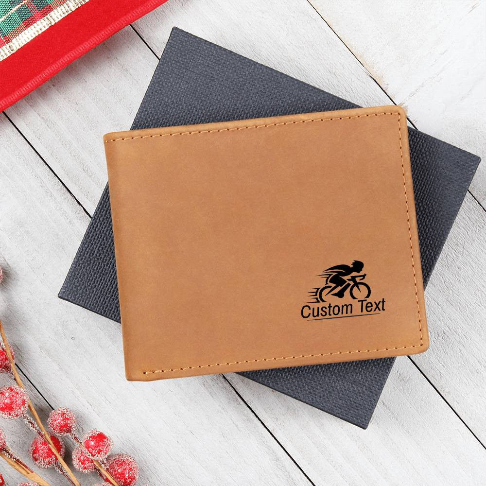 Personalized Cyclist Leather Wallet for Men