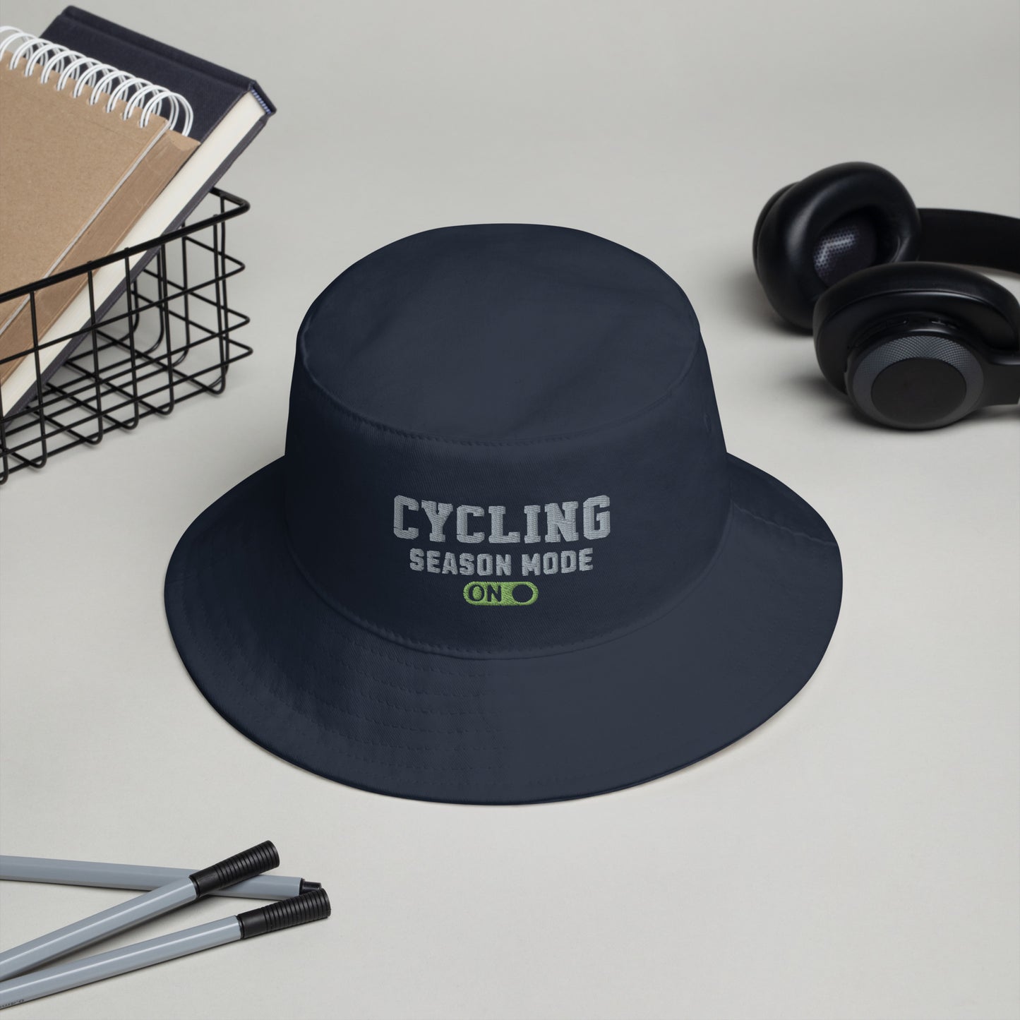Cycling Season Mode ON Embroidered Bucket Hat