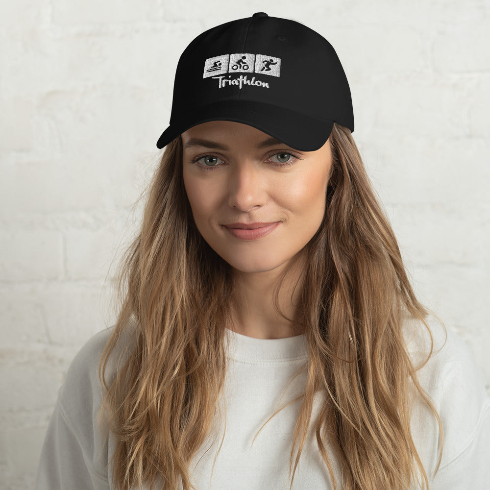 Gorro de papá bordado de triatlón
