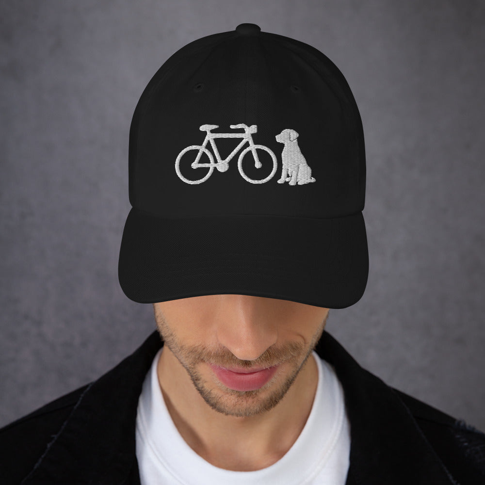 Bike and Dog Embroidered Hat