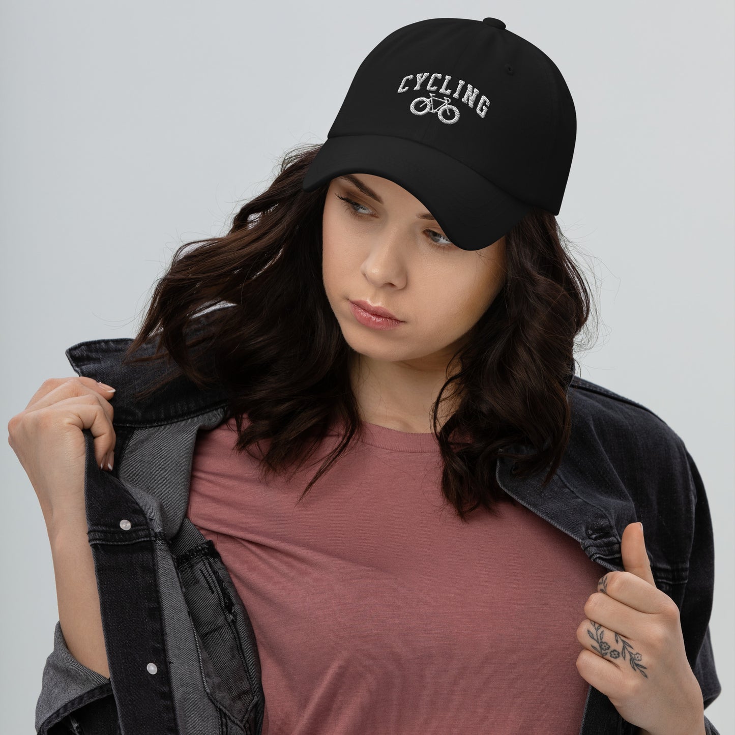 Bike and Cycling Text Embroidered Hat
