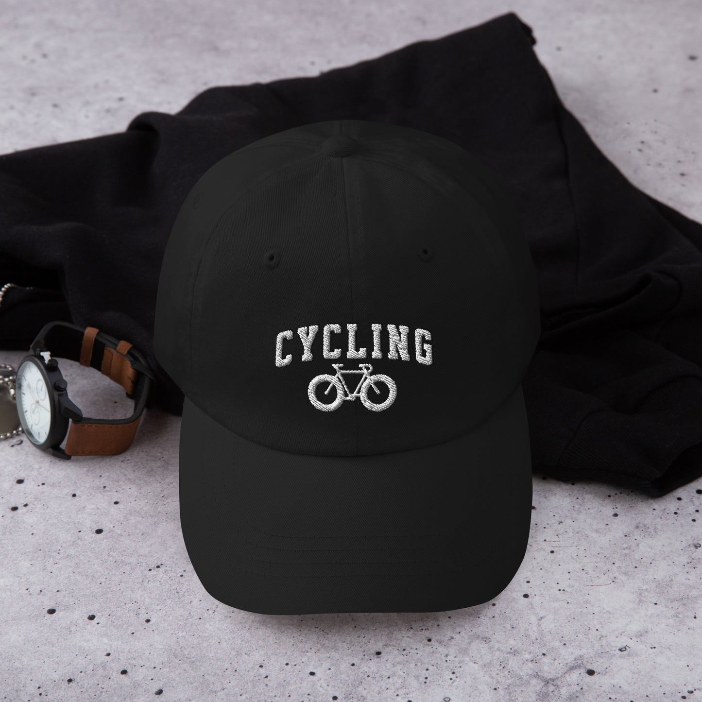 Bike and Cycling Text Embroidered Hat