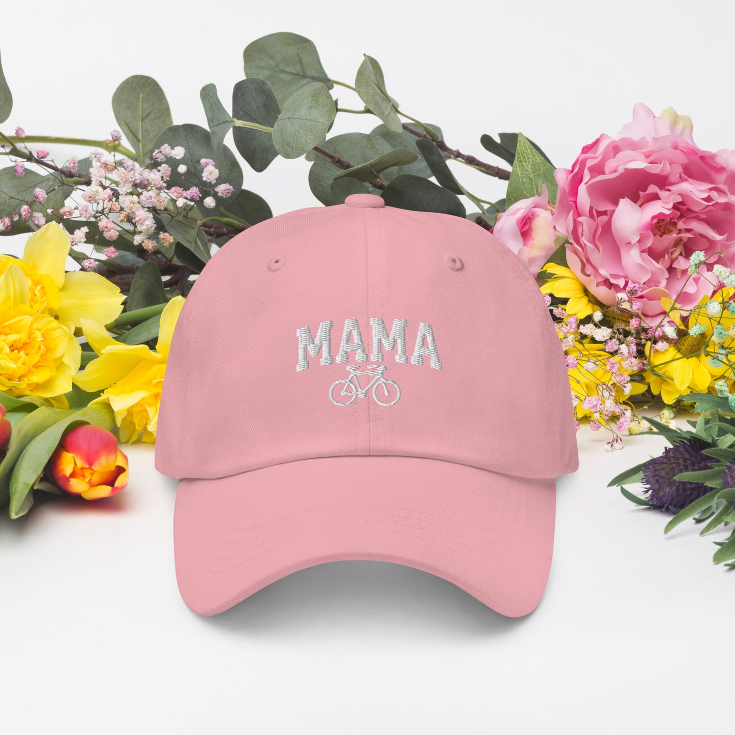 Cycling Mama and Bike Embroidered Hat