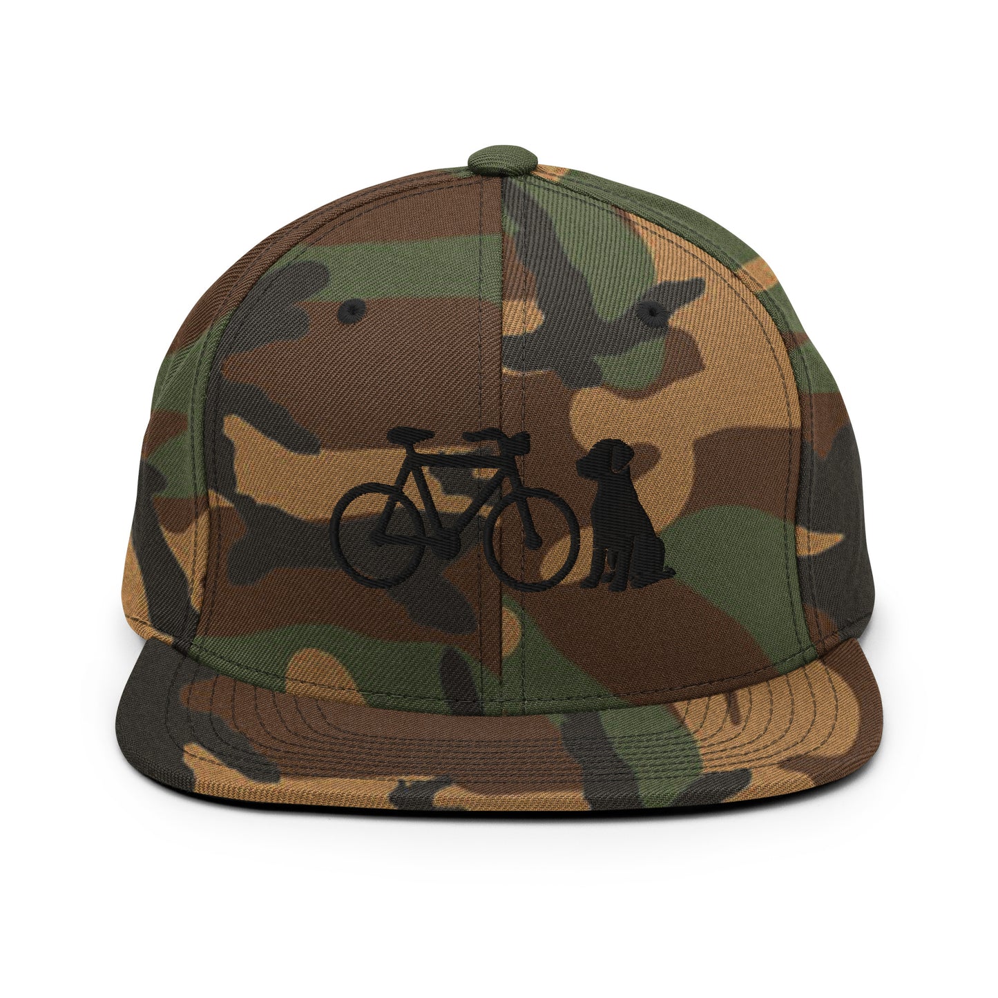 Bike and Dog 3D Puff Embroidered Snapback Hat