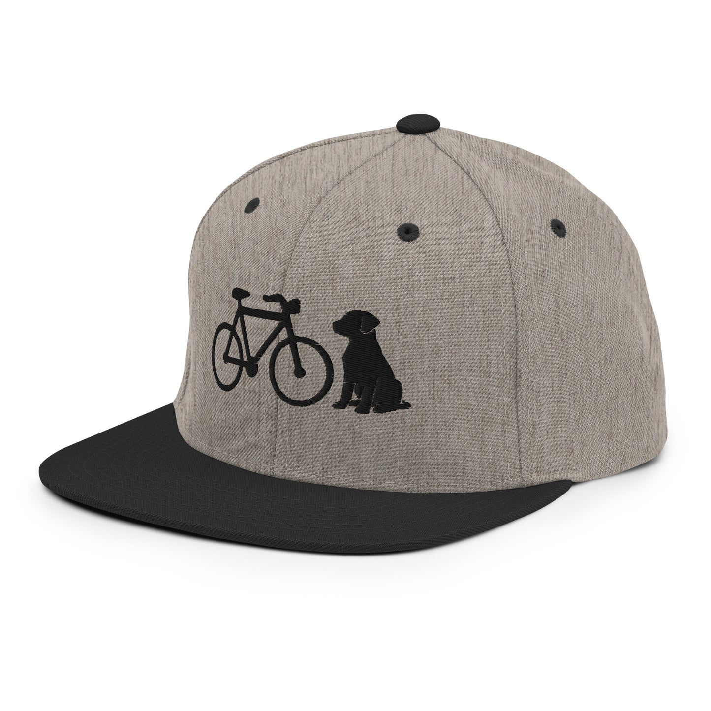 Bike and Dog 3D Puff Embroidered Snapback Hat