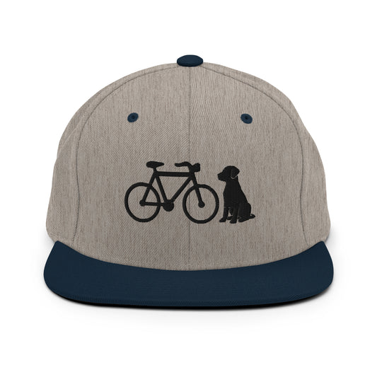 Bike and Dog 3D Puff Embroidered Snapback Hat