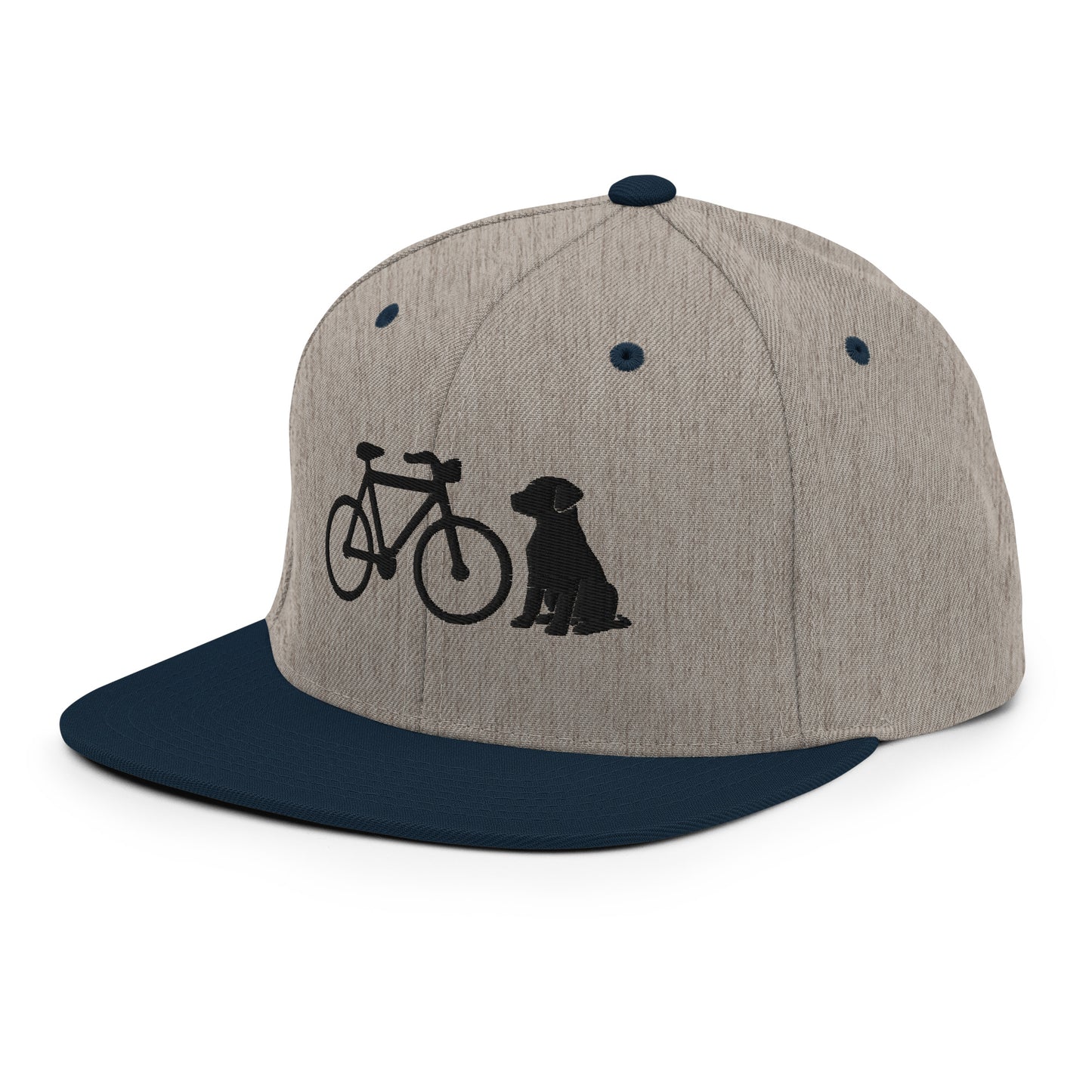 Bike and Dog 3D Puff Embroidered Snapback Hat