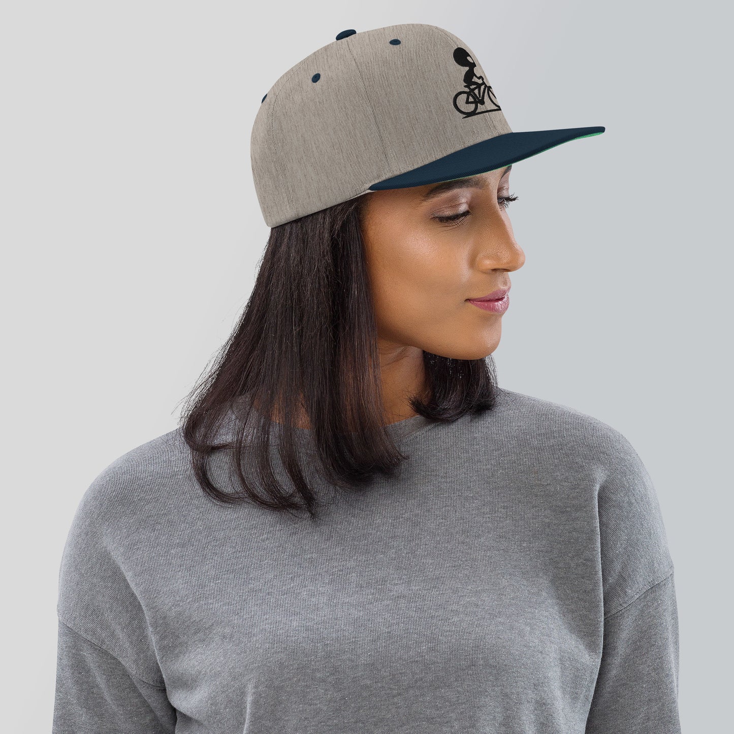 Alien Bike 3D Puff Embroidered Snapback Hat