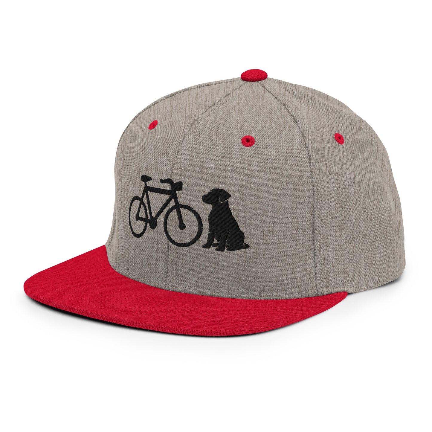 Bike and Dog 3D Puff Embroidered Snapback Hat