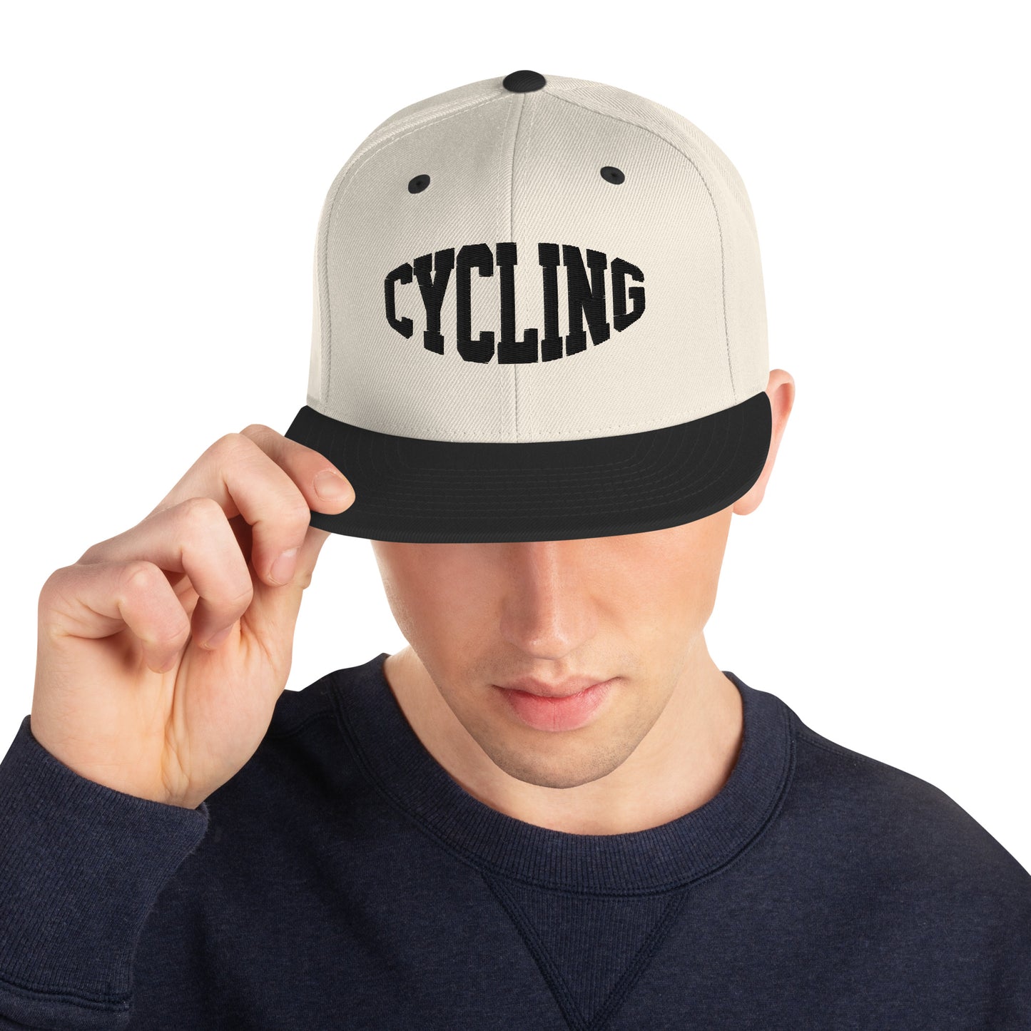 Cycling Text 3D Puff Embroidered Snapback Hat