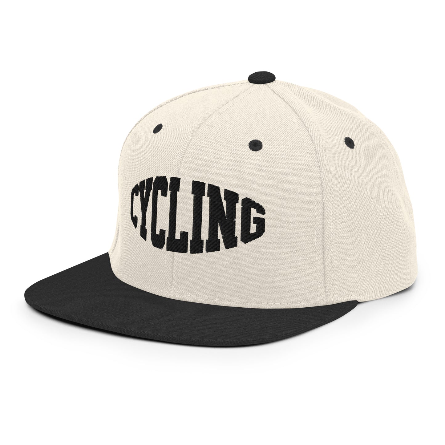 Cycling Text 3D Puff Embroidered Snapback Hat