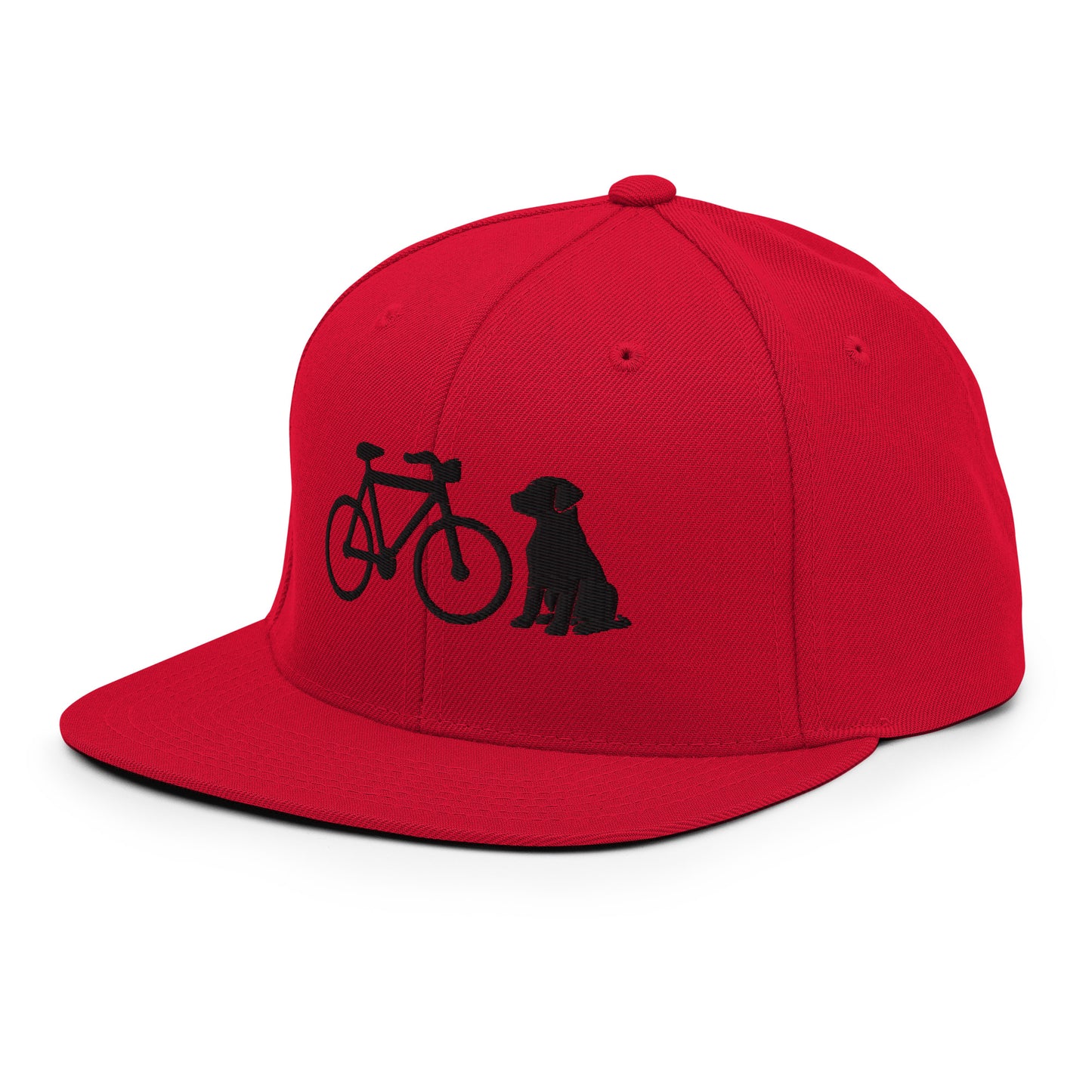 Bike and Dog 3D Puff Embroidered Snapback Hat