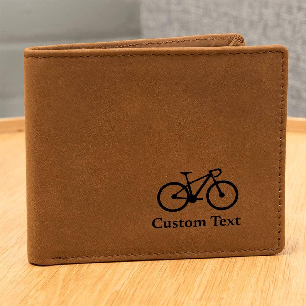 Personalized Bike Graphic Leather Wallet for Men