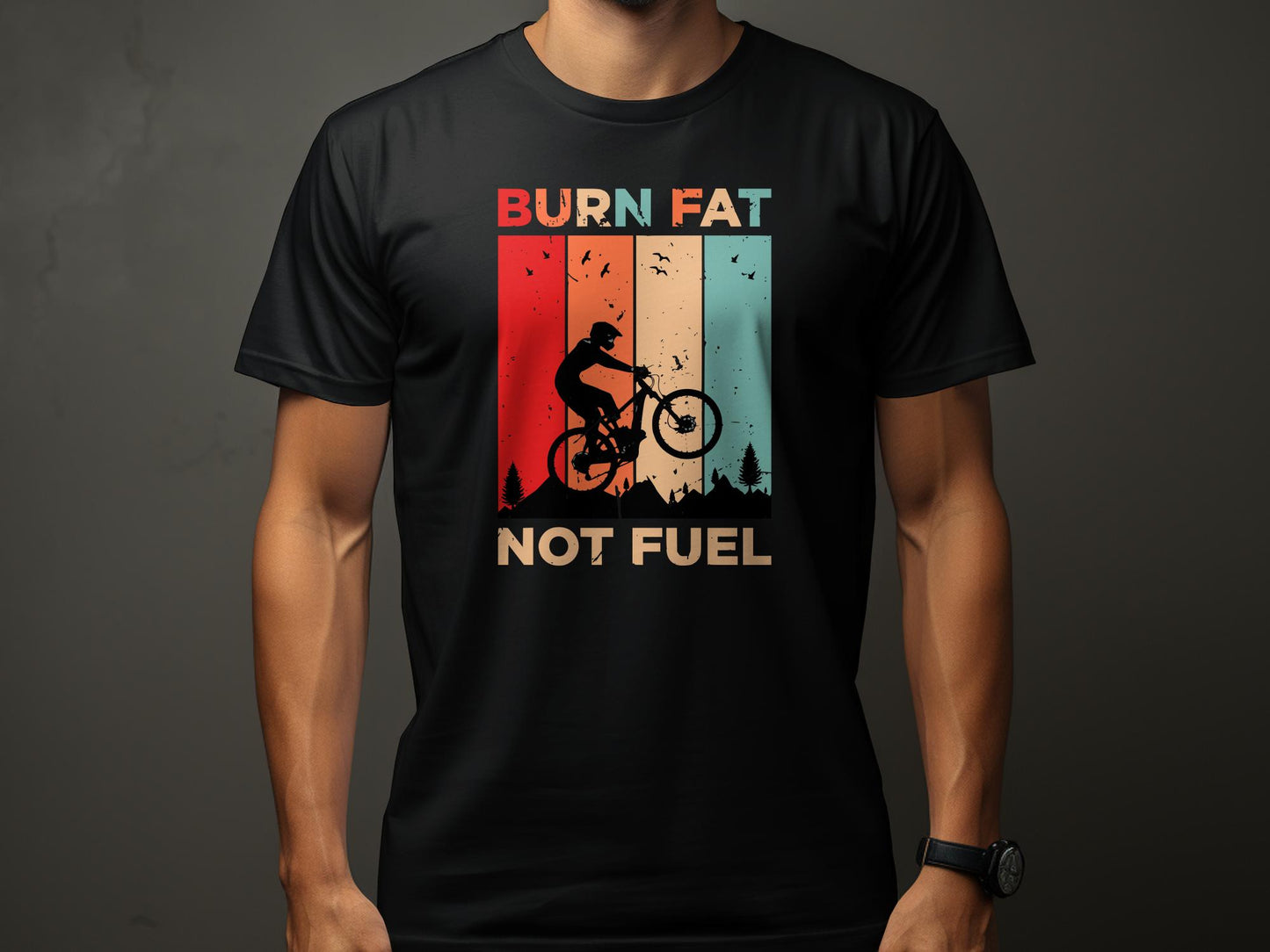 Burn Fat Not Fuel Mountain Bike MTB T-Shirt