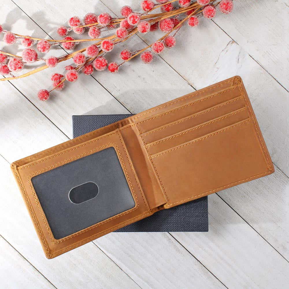 Personalized Triathlon Gift Leather Wallet for Men