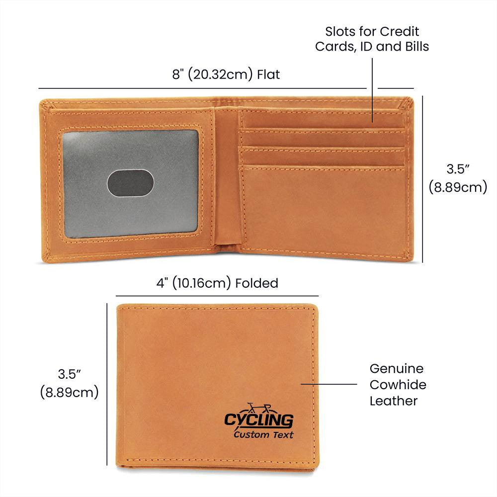 Personalized Cycling Leather Wallet for Men