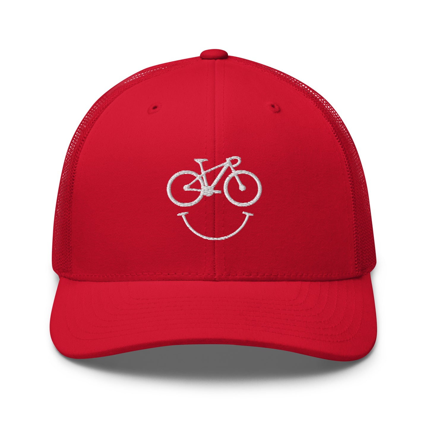 Happy Race Bike Embroidered Trucker Hat