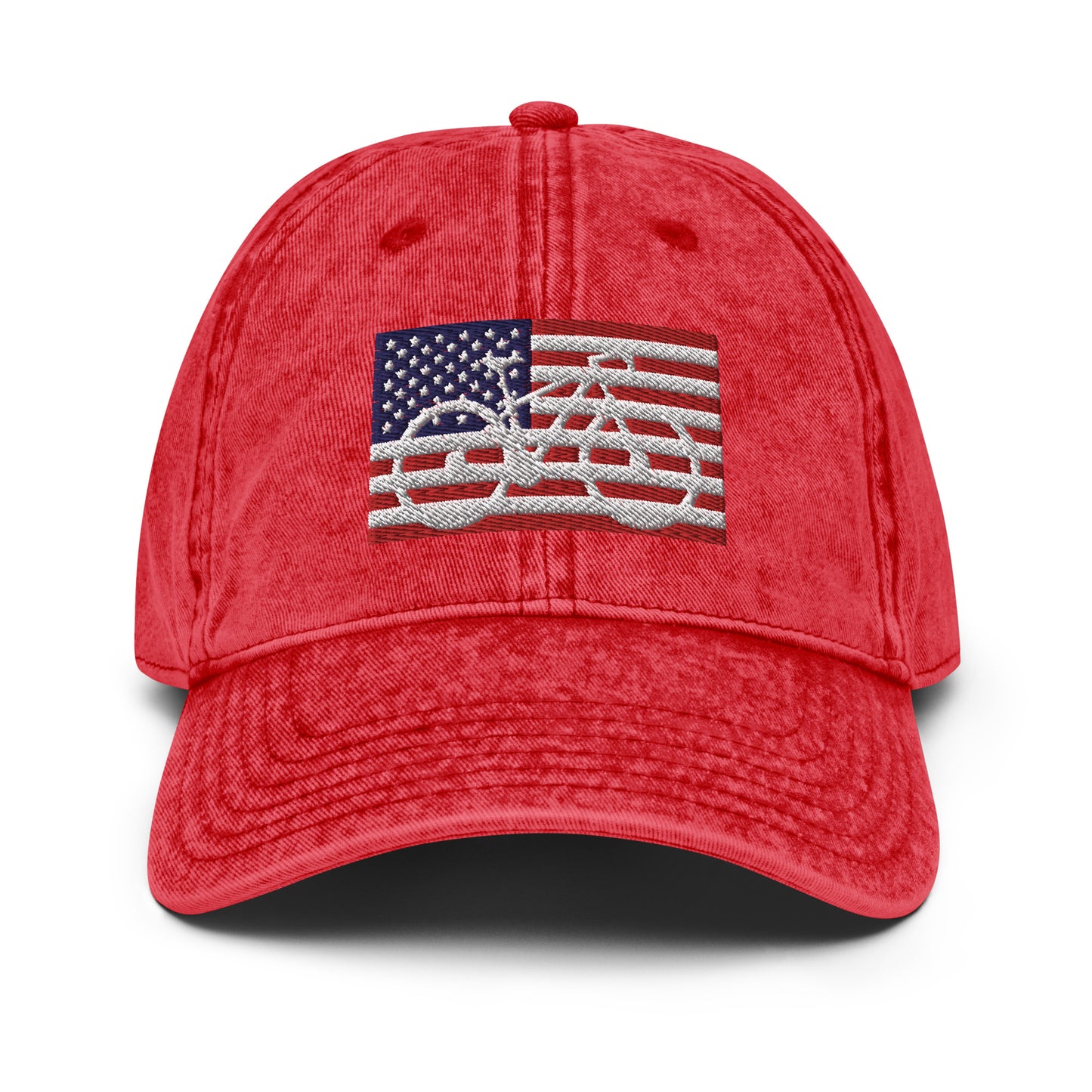 Bike American Flag Vintage Cotton Twill Hat