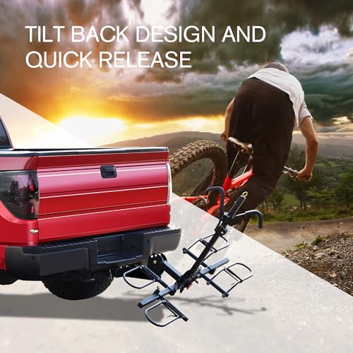 Young 200 lb 2-Bike Rack Hitch Mount Platform Style for Cars 7