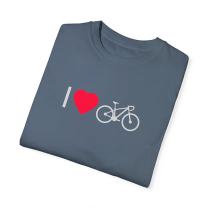 I Love Cycling Bike and Heart Graphic T-Shirt for Women