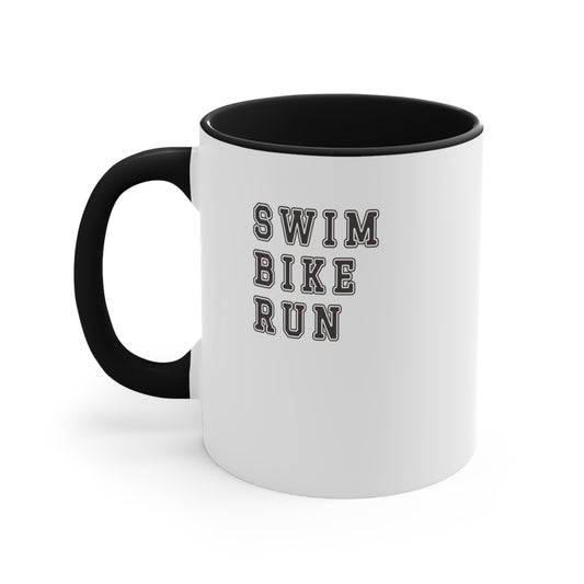 Swim Bike Run Varsity Triathlon mug