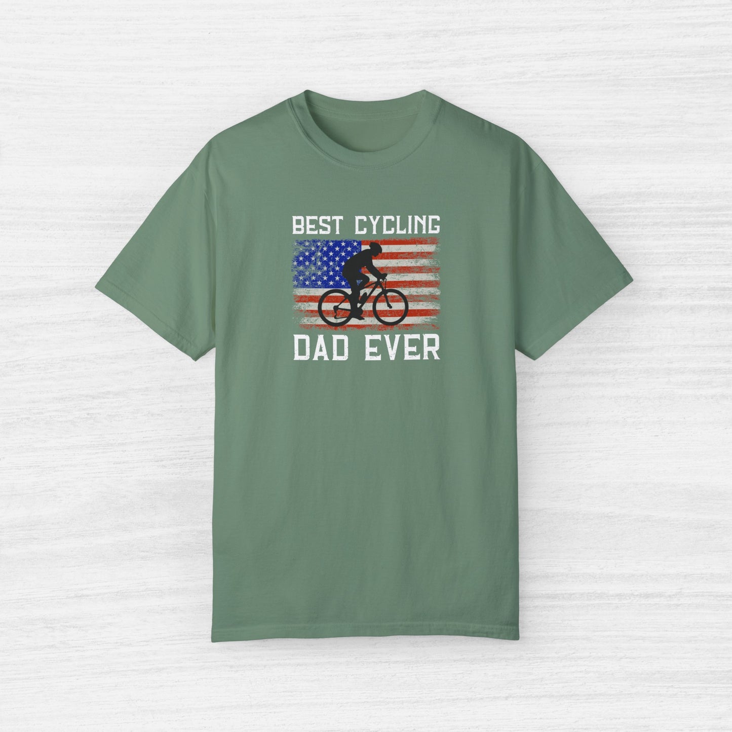 Patriotic Cycling Dad T-Shirt for Men