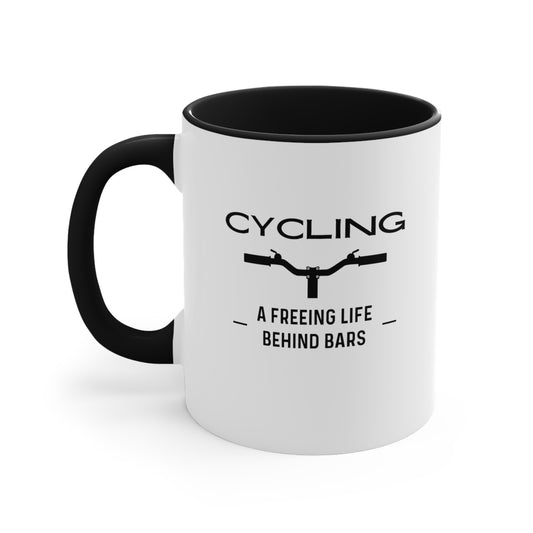 Cycling a freeing life behind bars Bicycle mug
