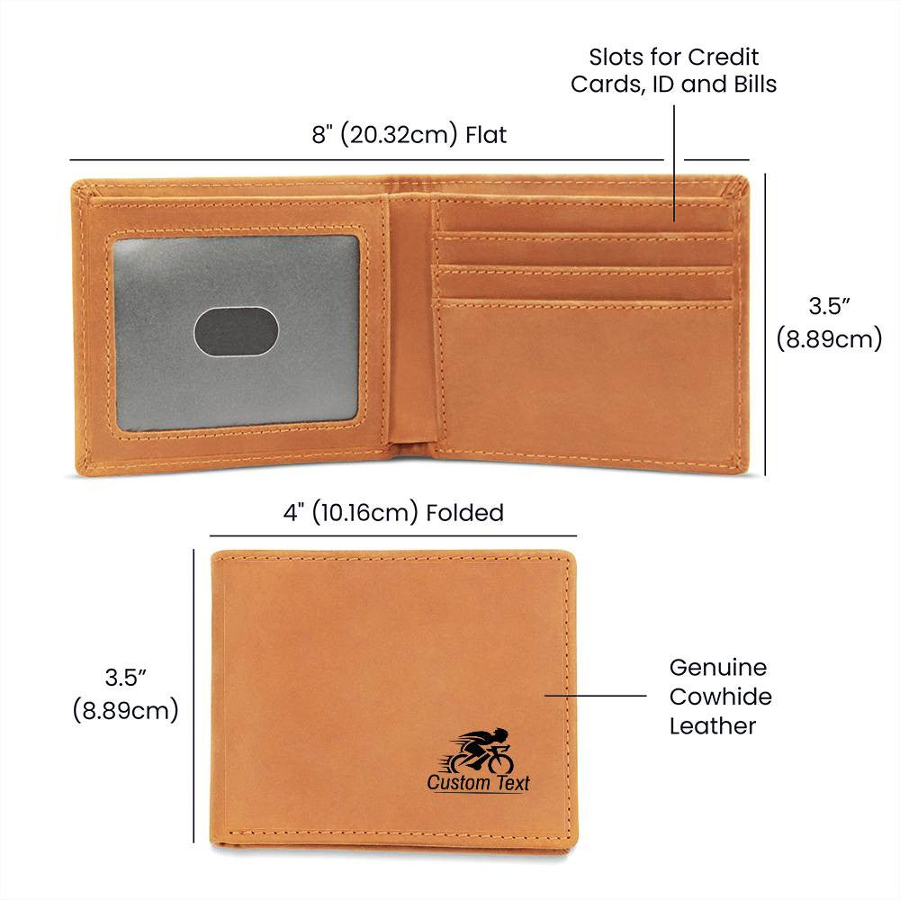 Personalized Cyclist Leather Wallet for Men