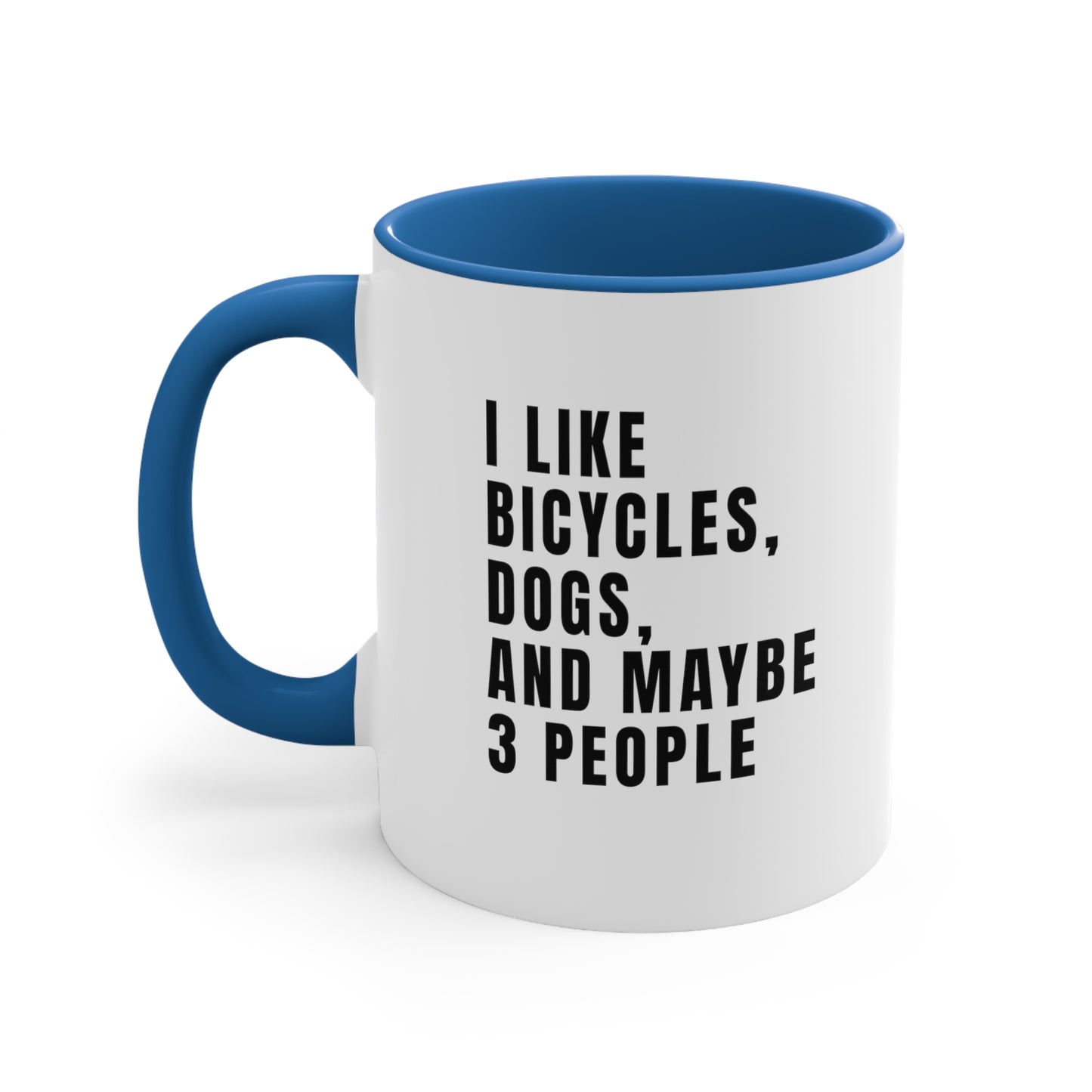 Me gustan las bicicletas, los perros y tal vez 3 personas - Taza de bicicleta