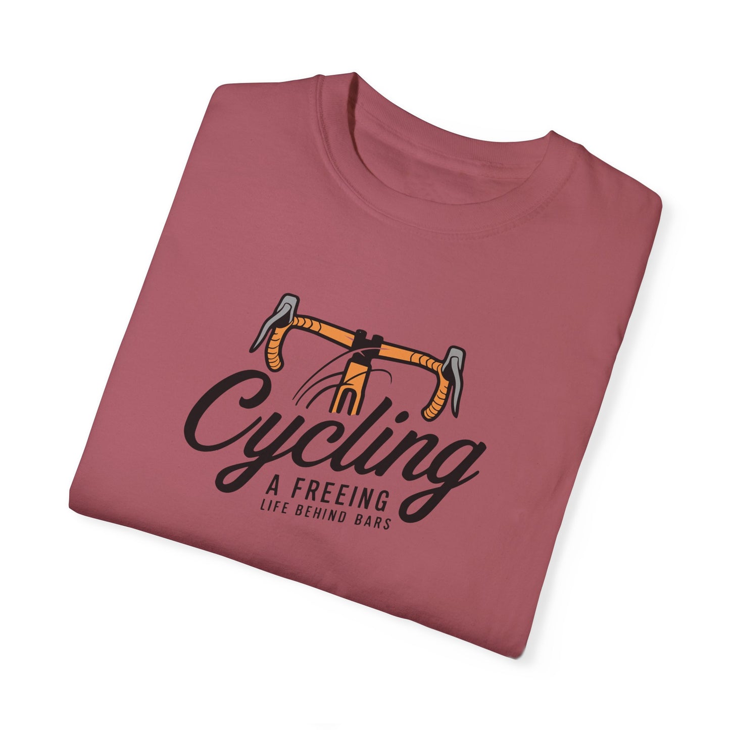 Funny Cycling A Freeing Life Behind Bars Graphic T-Shirt for Men