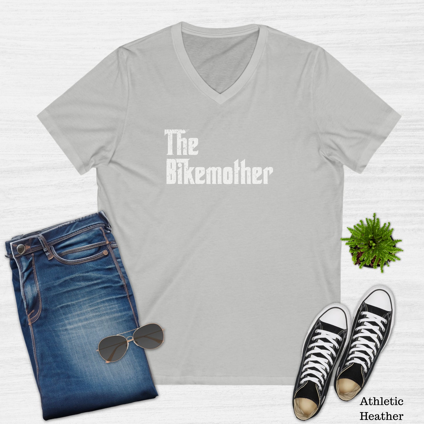 The Bikemother V-Neck T-Shirt for Women