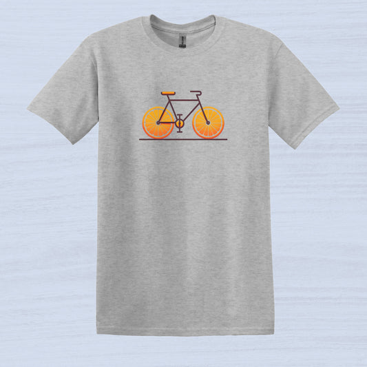 Bicycle with orange slices wheels Graphic T-Shirt for Men Ash 1