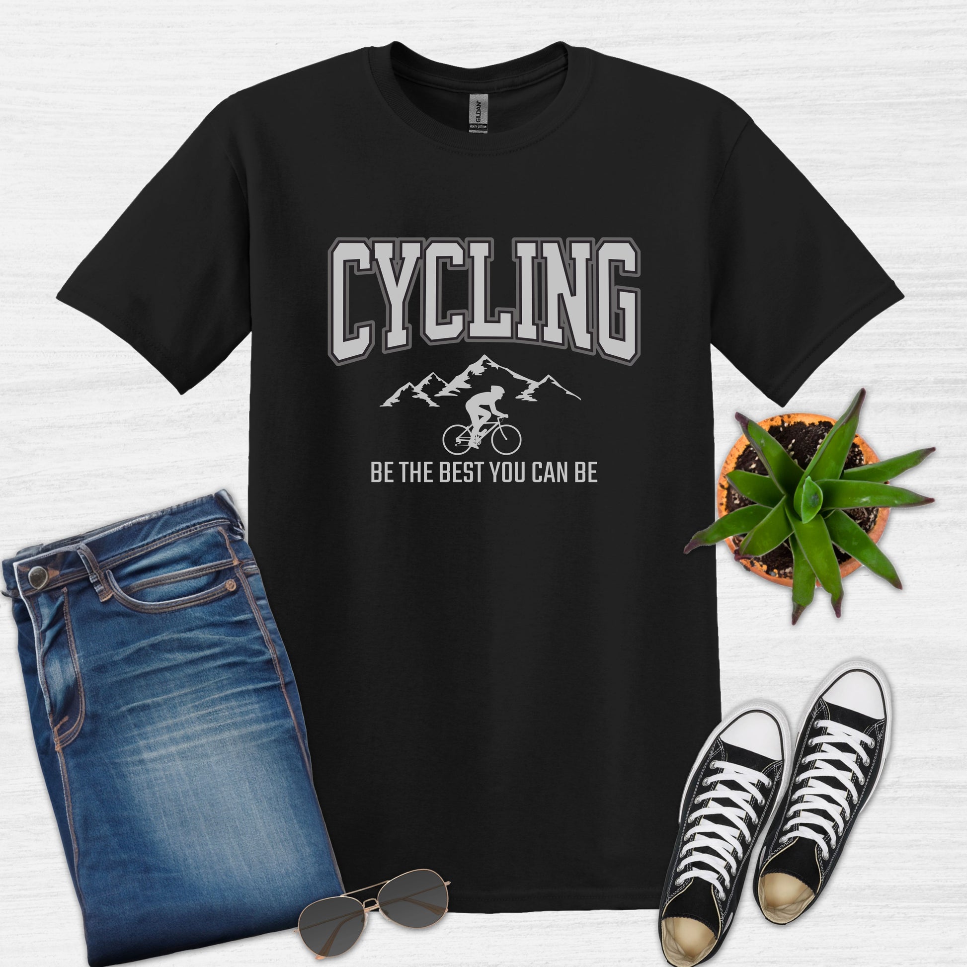 Bike BLiss Cycling be the best you can be Mountain Bike T-shirt for Men Black