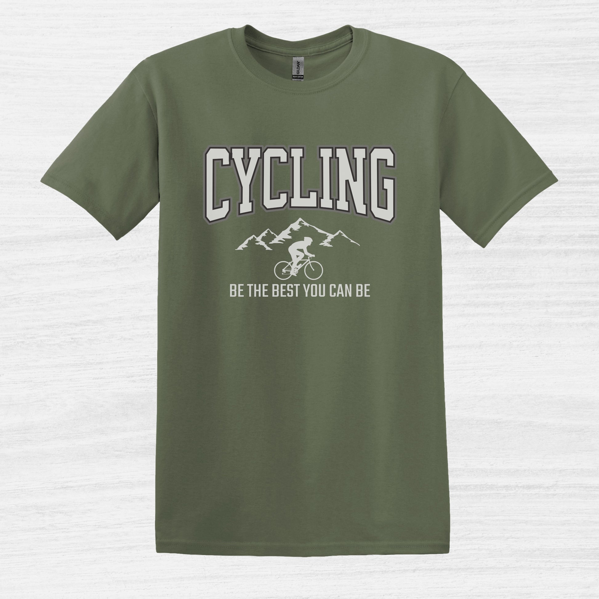 Bike BLiss Cycling be the best you can be Mountain Bike T-shirt for Men Military Green 2