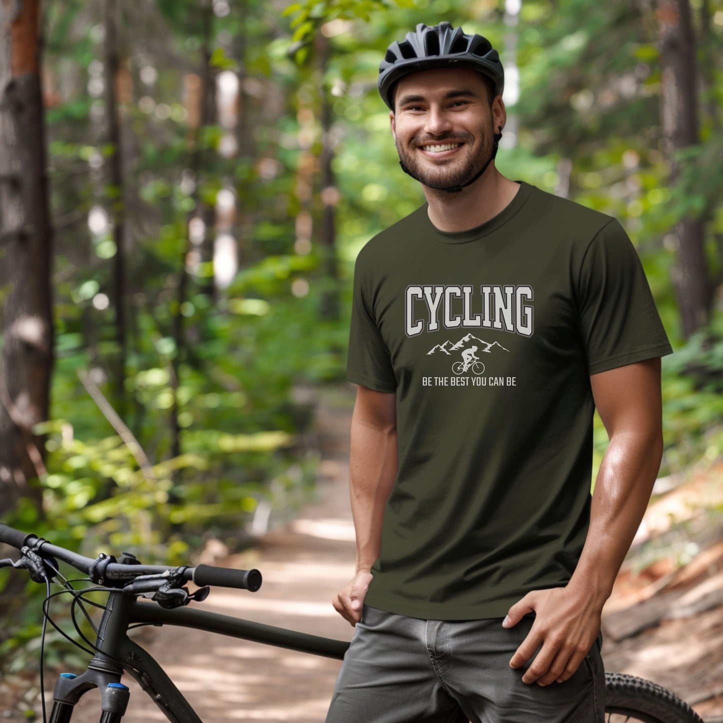 Bike BLiss Cycling be the best you can be Mountain Bike T-shirt for Men Model