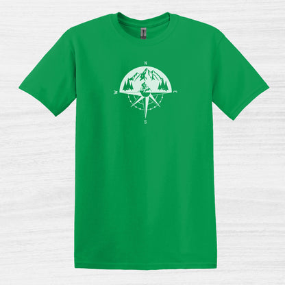 Bike Bliss Adventure Mountain Bike Compass T-Shirt for Men Royal Irish Green 2