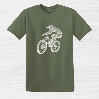 Bike Bliss BMX Dirt Bike Jump T-Shirt for Men Military Green 2