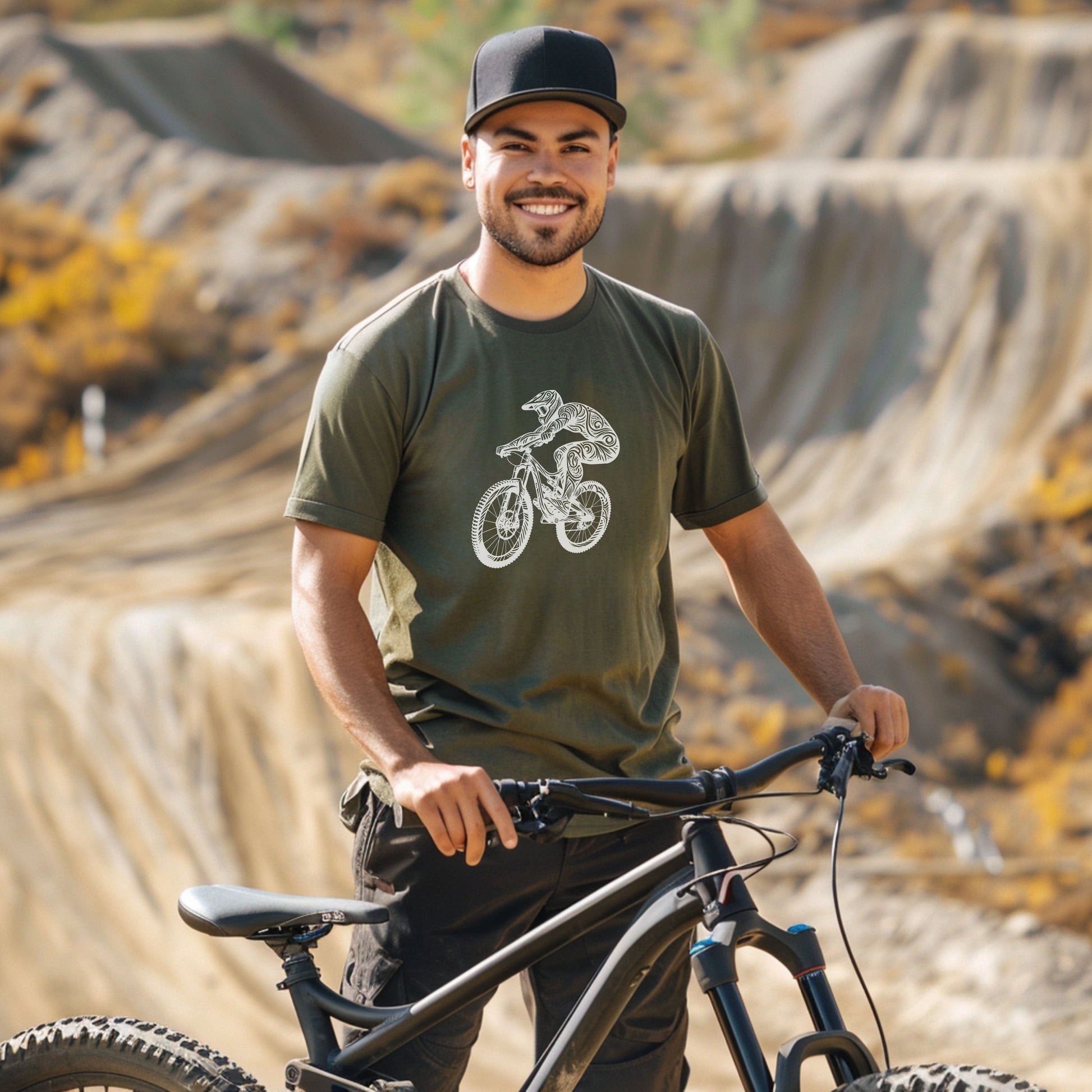 Bike Bliss BMX Dirt Bike Jump T-Shirt for Men Model