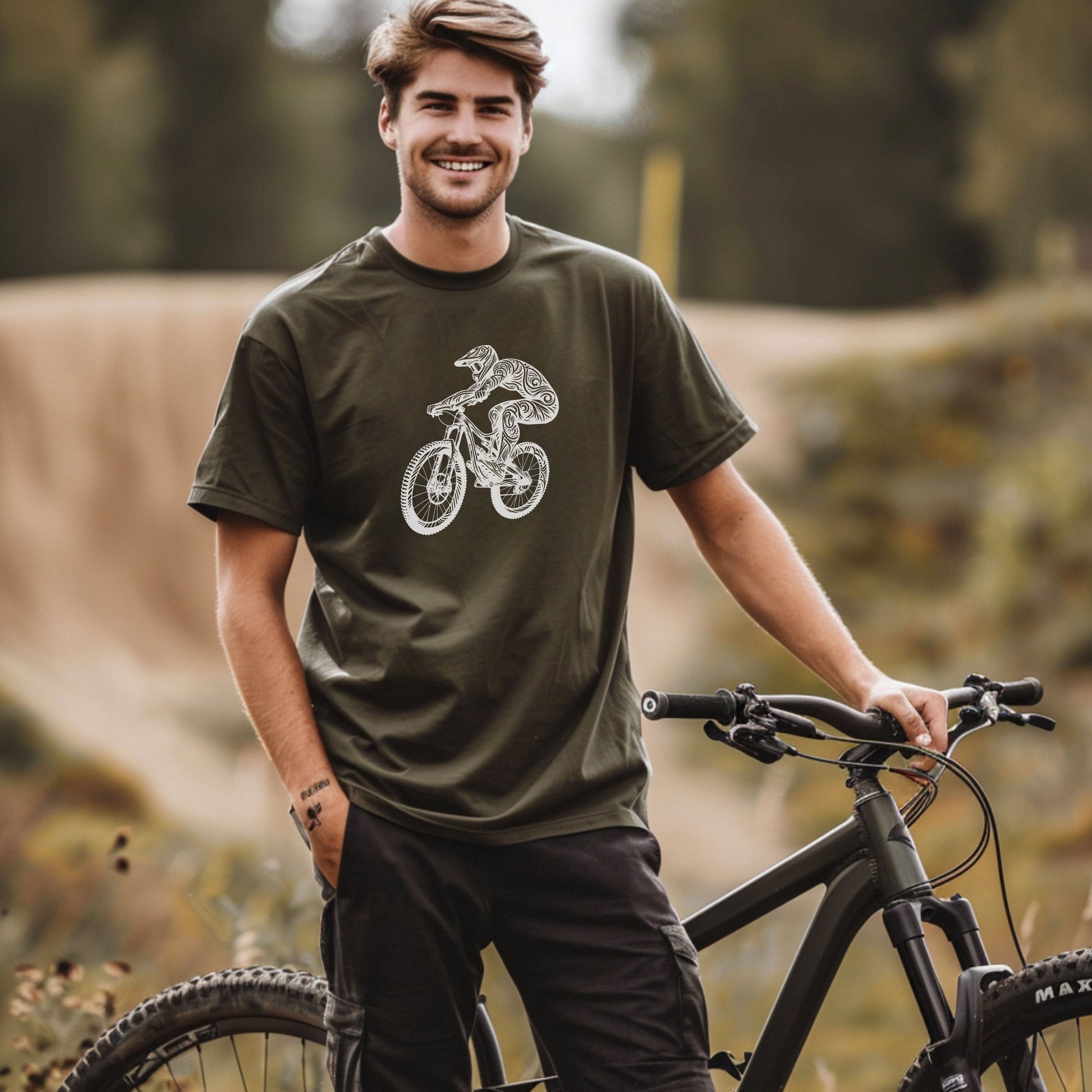 Bike Bliss BMX Dirt Bike Jump T-Shirt for Men Model 2