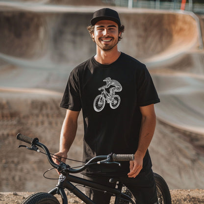 Bike Bliss BMX Dirt Bike Jump T-Shirt for Men Model 3