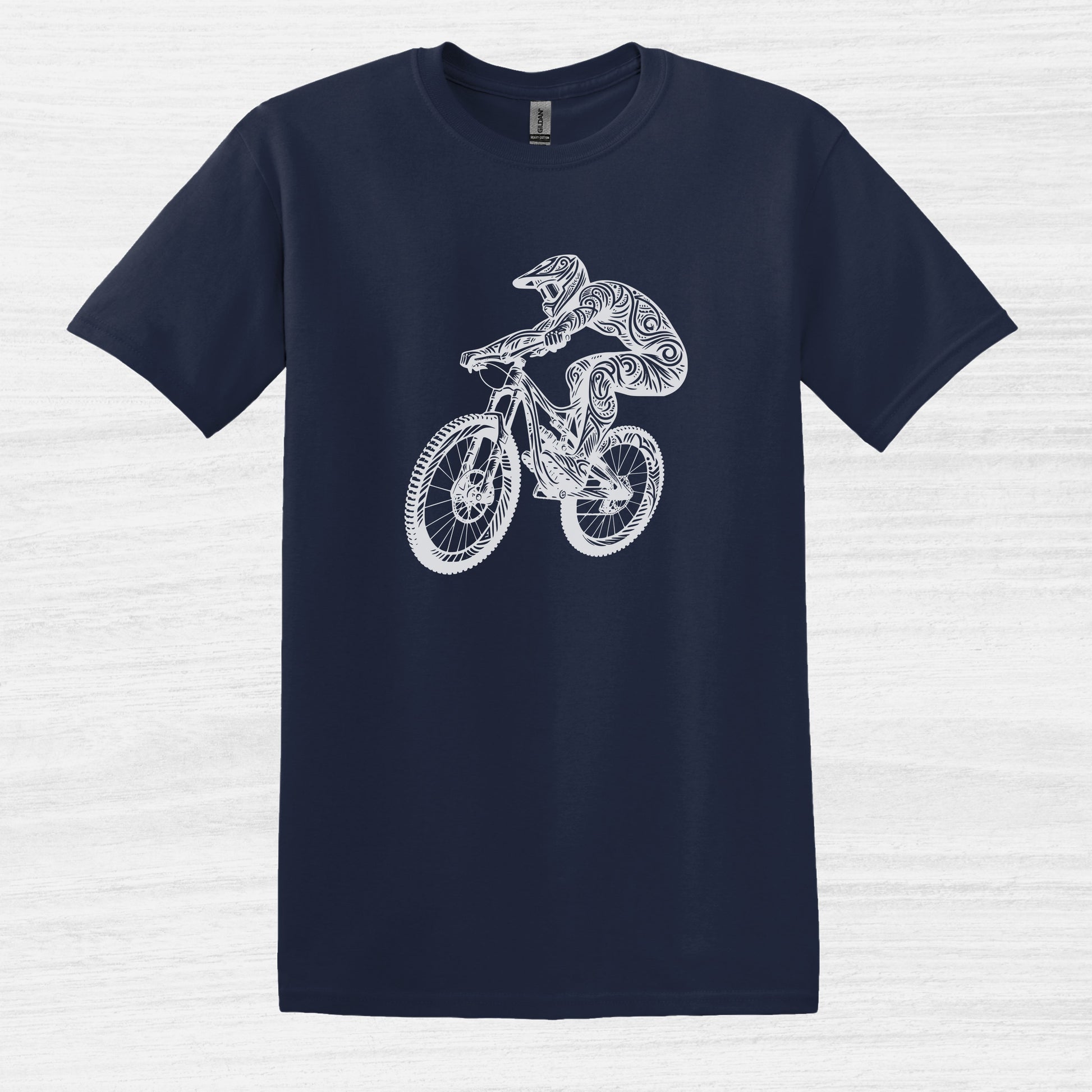 Bike Bliss BMX Dirt Bike Jump T-Shirt for Men Navy 2