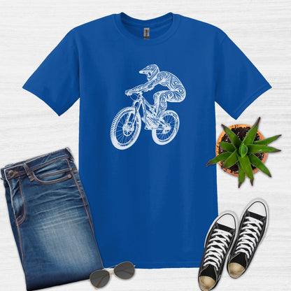 Bike Bliss BMX Dirt Bike Jump T-Shirt for Men Royal Blue
